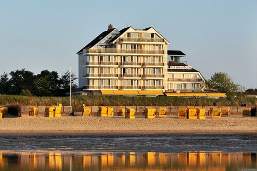 Unser Hotel, vom Strand aus gesehen